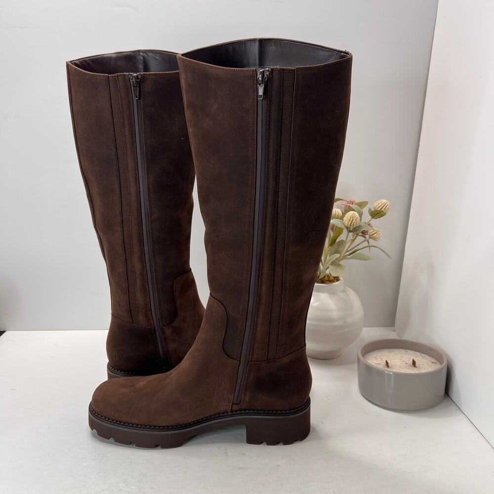 Vionic Fallbrook High Shaft Leather Boots Brown Women's 9.5 Wide Tried On - Picture 4 of 10
